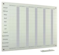 Whiteboard Glas Jahresplaner Mo-So 45x60 cm