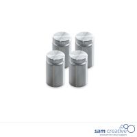 Whiteboard Glas Solid Montagesystem Edelstahl (4x)