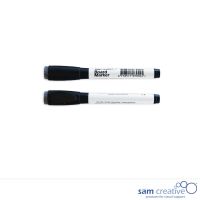 Whiteboard-Marker mit Löscher Schwarz