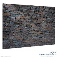 Whiteboard Glas Solid Steinmauer 90x120 cm