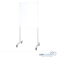 Whiteboard Glas Weiß Magnetisch auf weißem mobilen Ständer 100x200 cm